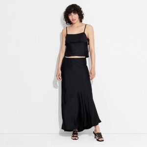 Black Silk Maxi Skirt